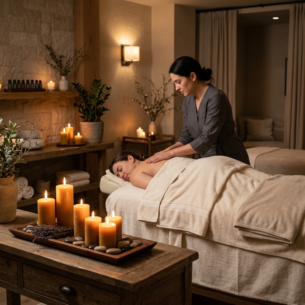 Tantra massage therapy room at Sank Spa in Ibrahim Bagh, Hyderabad